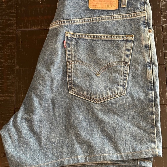 NWT VINTAGE Levi’s 569 loose straight denim blue jean shorts Big Tall 40 - Picture 2 of 10